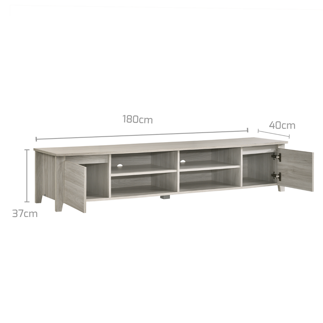 Entertainment Unit In White Wood - 180cm