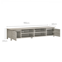 Entertainment Unit In White Wood - 180cm