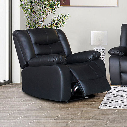 Recliner Chair Pu Leather - 1R Black