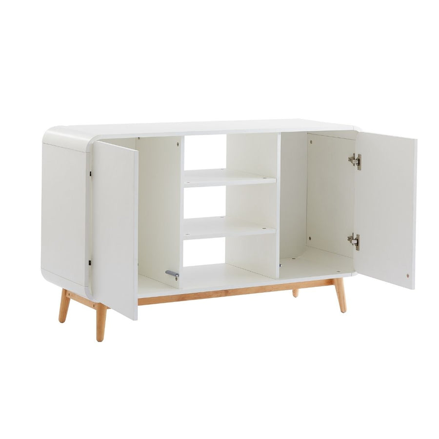 White Modern Retro Sideboard & TV Cabinet