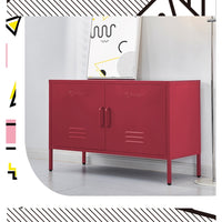 Buffet Sideboard Locker Metal Storage Cabinet - BASE Pink