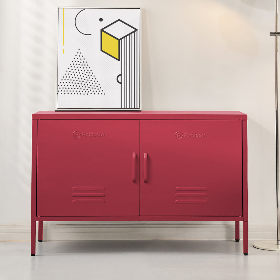 Buffet Sideboard Locker Metal Storage Cabinet - BASE Pink