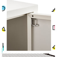 Buffet Sideboard Locker Metal Storage Cabinet - BASE White