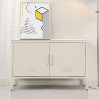 Buffet Sideboard Locker Metal Storage Cabinet - BASE White