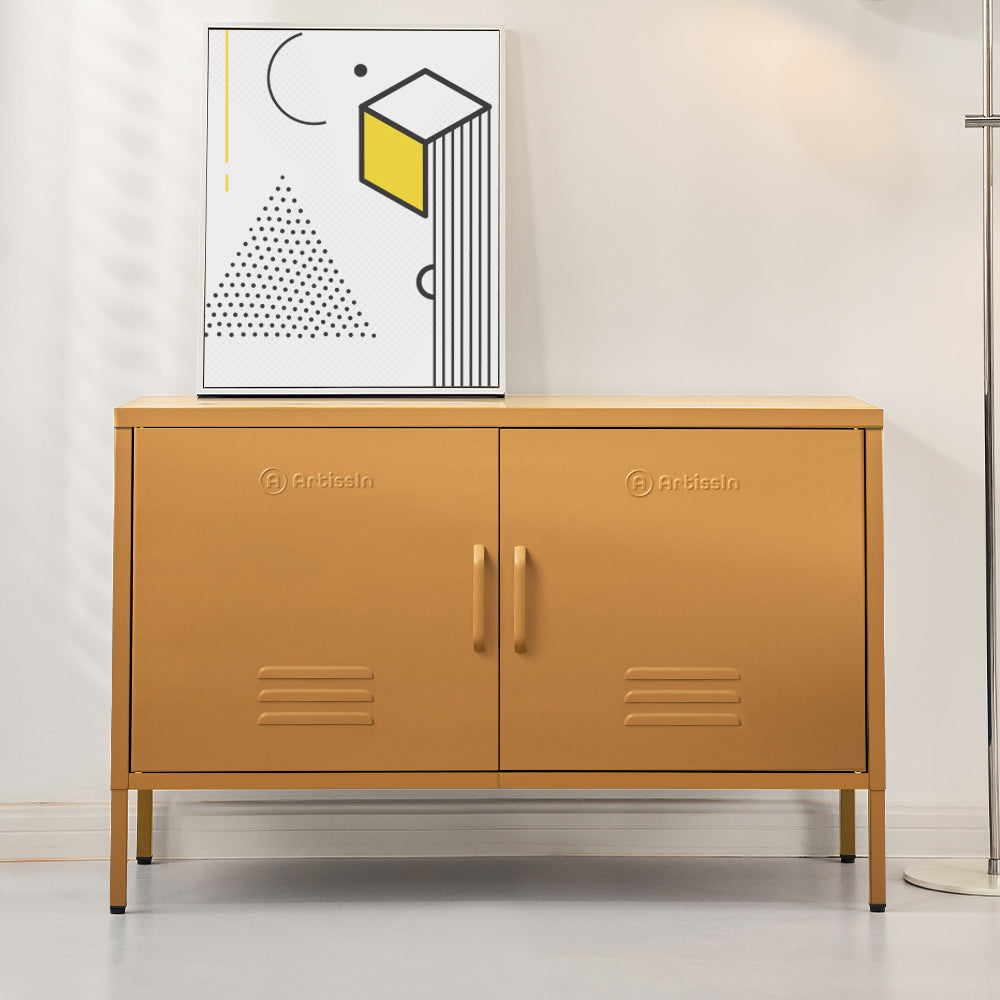 Buffet Sideboard Locker Metal Storage Cabinet - BASE Yellow