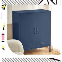 Buffet Sideboard Locker Metal Storage Cabinet - Blue