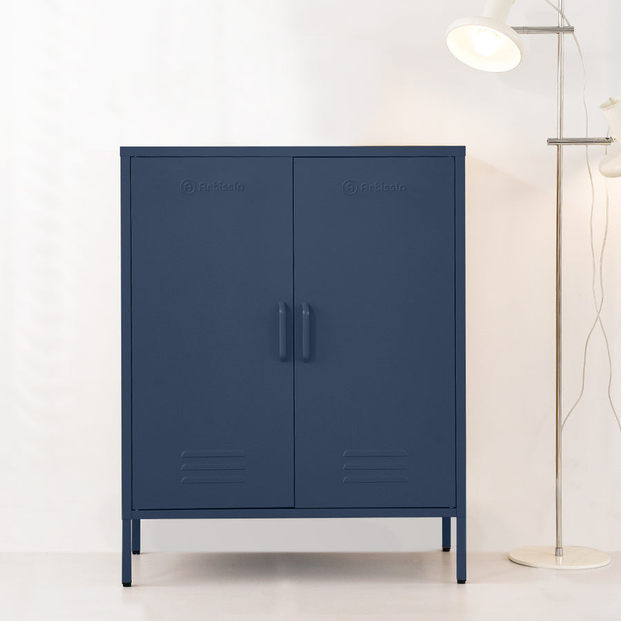 Buffet Sideboard Locker Metal Storage Cabinet - Blue