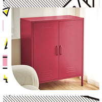 Buffet Sideboard Locker Metal Storage Cabinet - SWEETHEART Pink