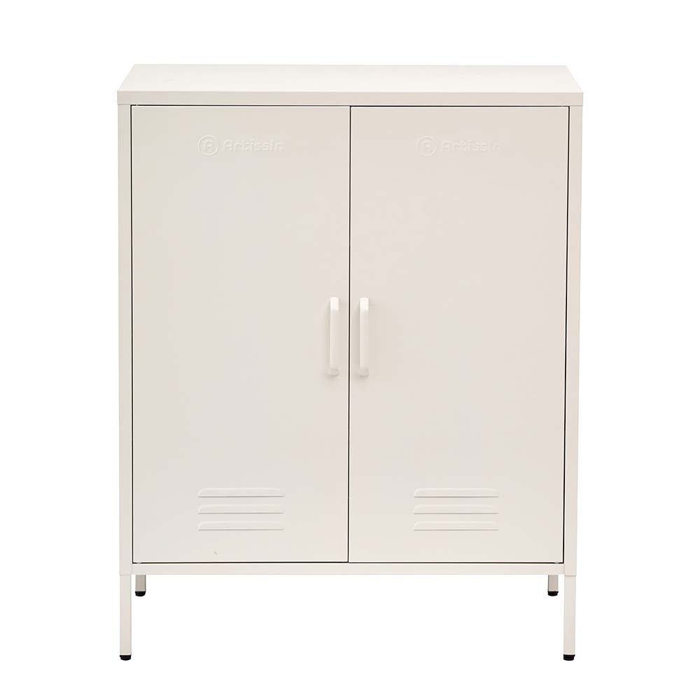 Sweetheart Metal Locker Storage Shelf Shoe Cabinet Buffet Sideboard White