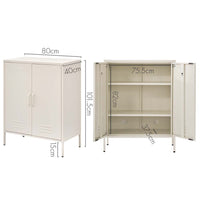 Sweetheart Metal Locker Storage Shelf Shoe Cabinet Buffet Sideboard White