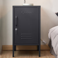 Metal Locker Storage Shelf Filing Cabinet Cupboard Bedside Table Black