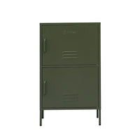 Double Storage Cabinet Shelf Organizer Bedroom Green