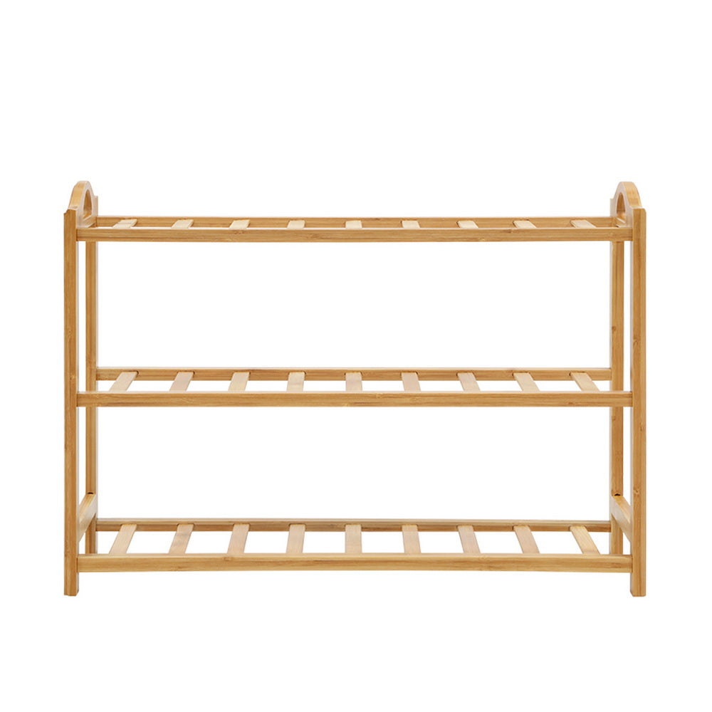 3 Tiers Bamboo Shoe Rack Storage Organiser Wooden Shelf Stand Shelves