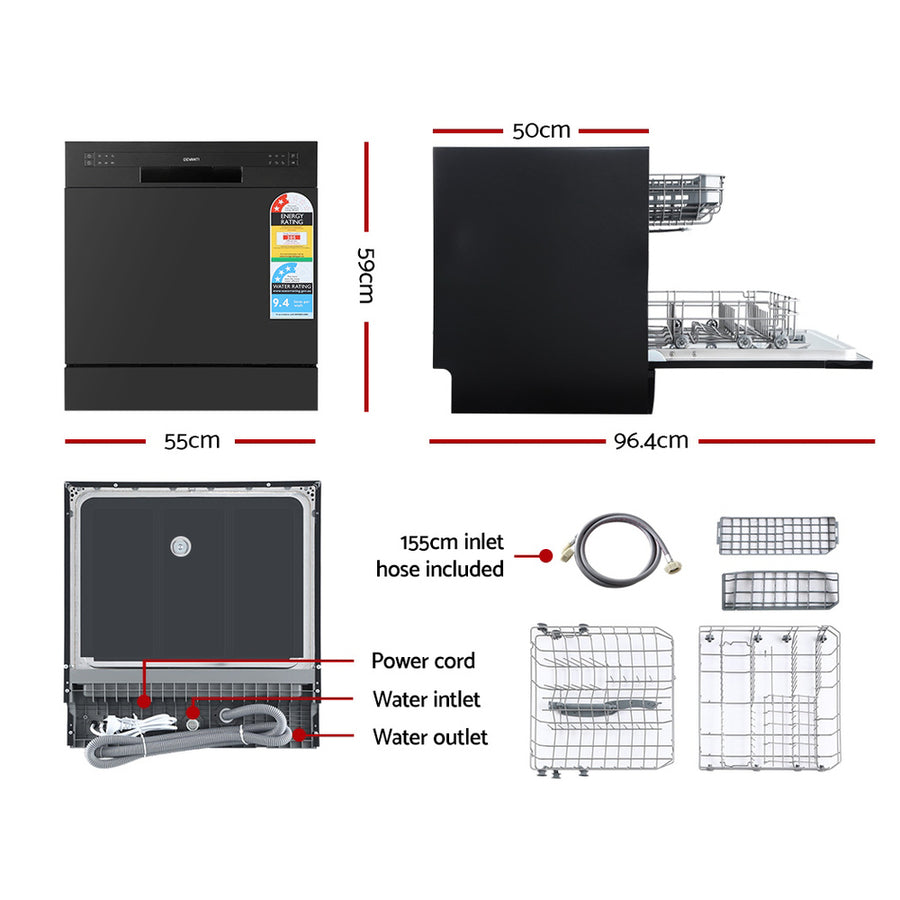 Dishwasher 8 Place - Black