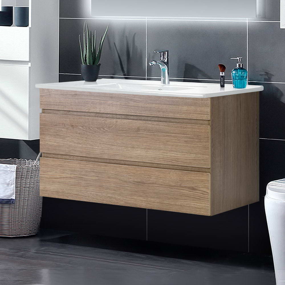 Oak White Bathroom Basin Cabinet