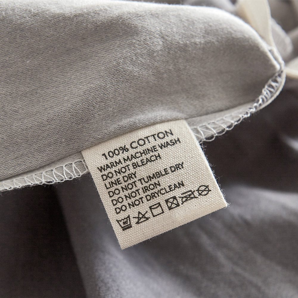 Washed Cotton Sheet Set Single Grey