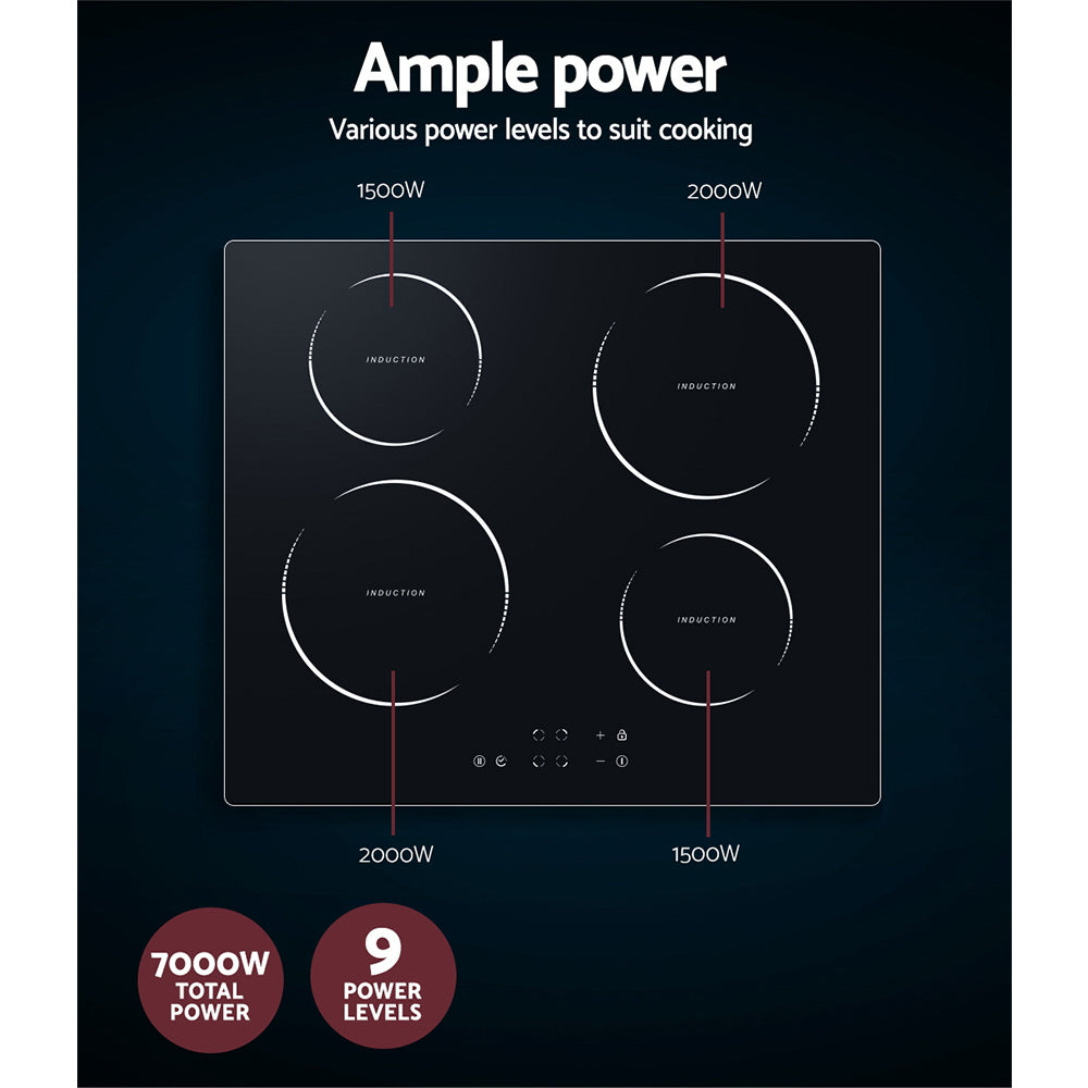 Induction Cooktop 60cm Ceramic Glass 4 Buner