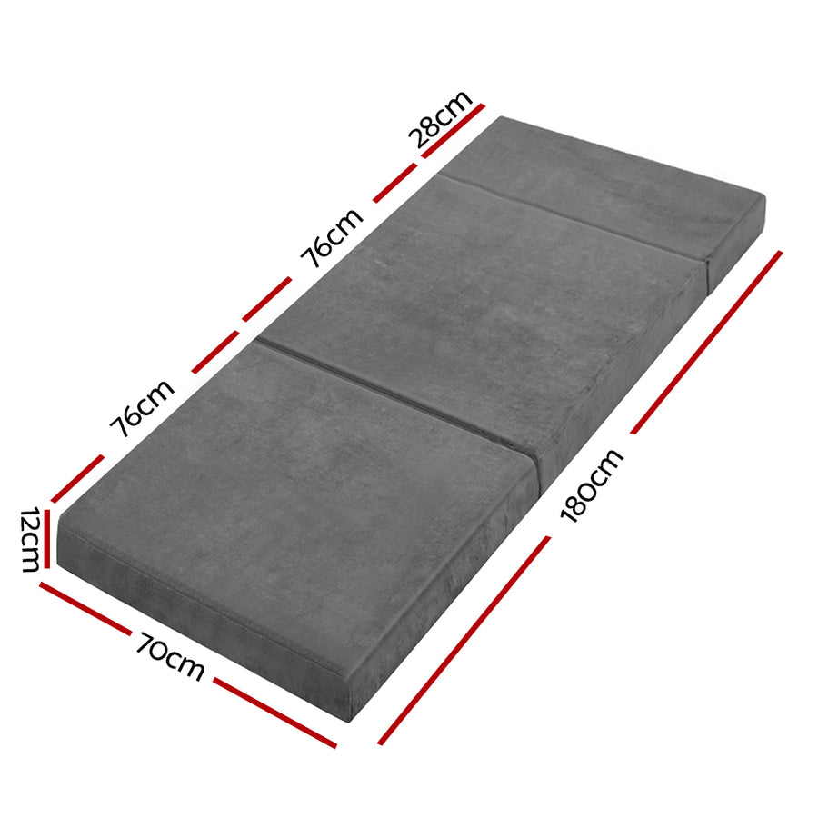 Folding Foam Portable Mattress Grey