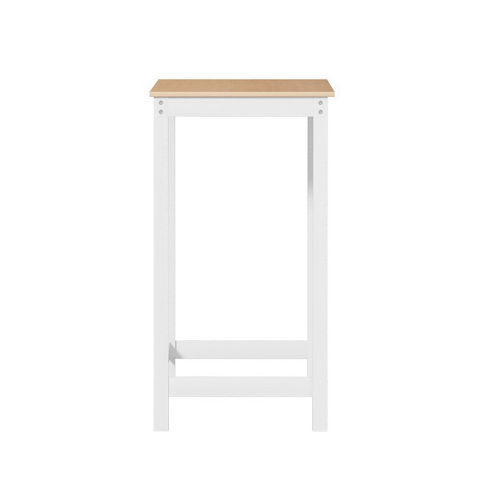 Bar Table Ari Dining Desk High Solid Wood Kitchen Shelf Wooden White Cafe