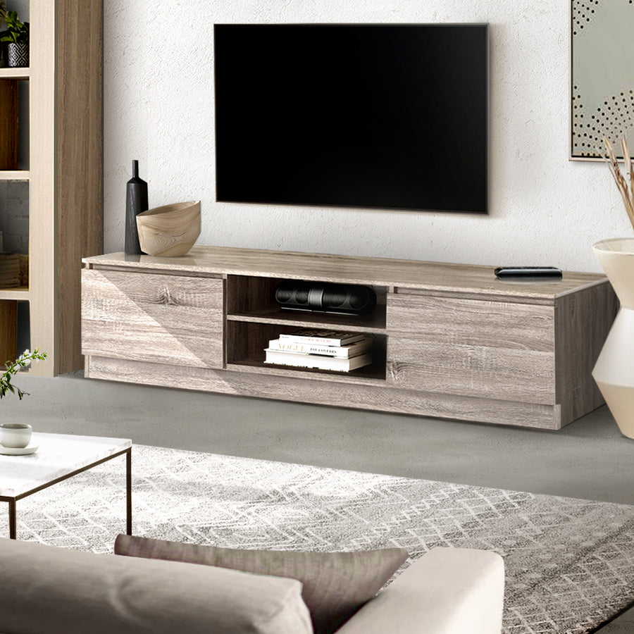 160CM TV Stand Entertainment Unit Lowline Storage Cabinet Wooden