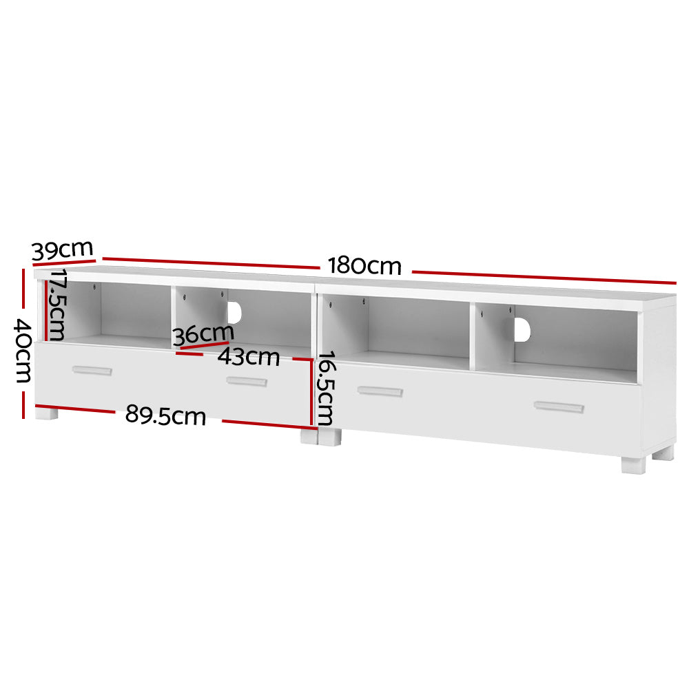 TV Stand Entertainment Unit with Drawers - White