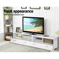 TV Stand Entertainment Unit with Drawers - White