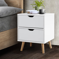 Bedside Tables Drawers Side Table Nightstand White Storage Cabinet Wood