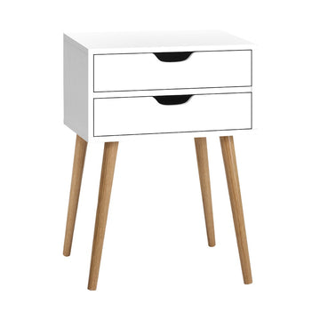 Bedside Tables Drawers Side Table Nightstand Wood Storage Cabinet White