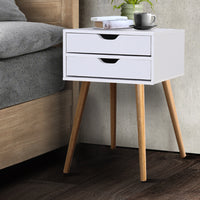 Bedside Tables Drawers Side Table Nightstand Wood Storage Cabinet White