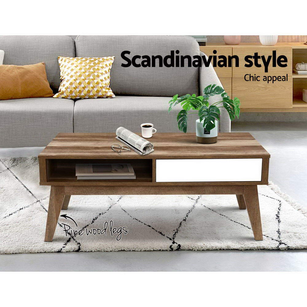 Coffee Table Scandinavian Wooden White