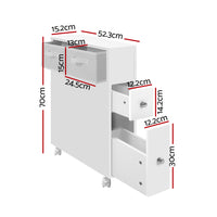 White Bathroom Storage Cabinet With Wheels