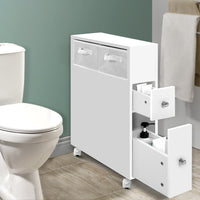 White Bathroom Storage Cabinet With Wheels