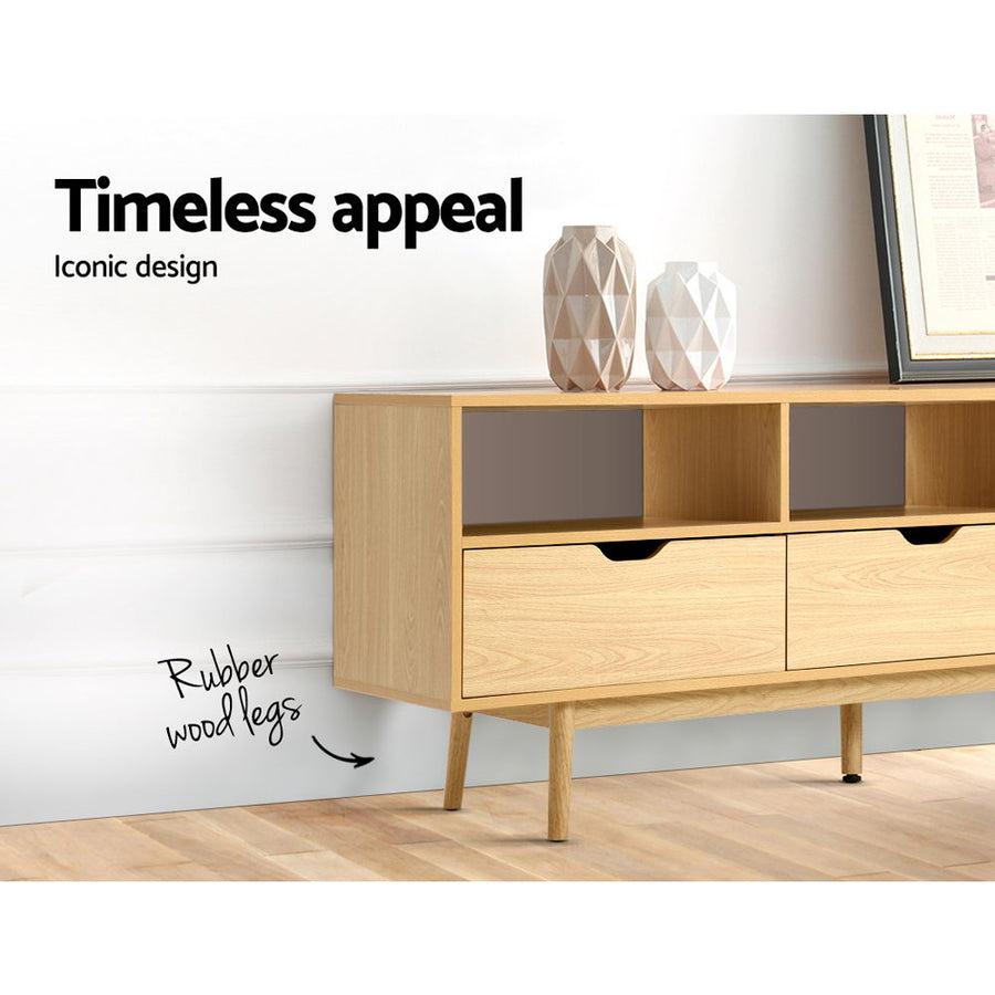 Wooden Scandinavian Entertainment Unit - Natural