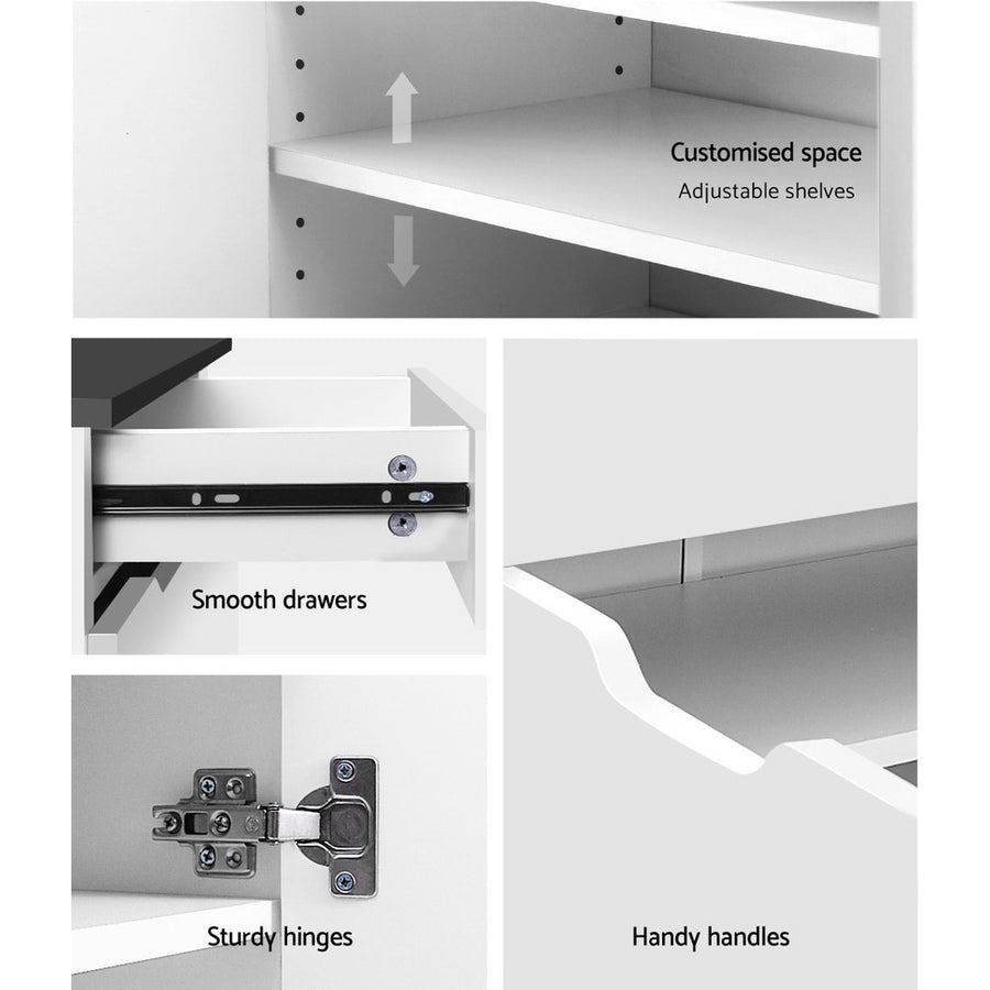 Shoe Cabinet Shoes Storage Rack High Gloss Organiser Cupboard White