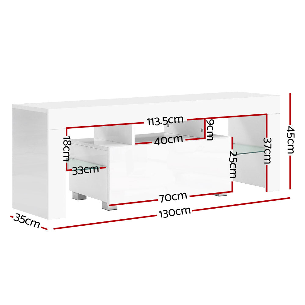 130cm RGB LED TV Stand Cabinet Entertainment Unit Gloss