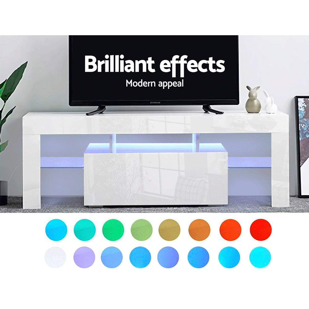 130cm RGB LED TV Stand Cabinet Entertainment Unit Gloss