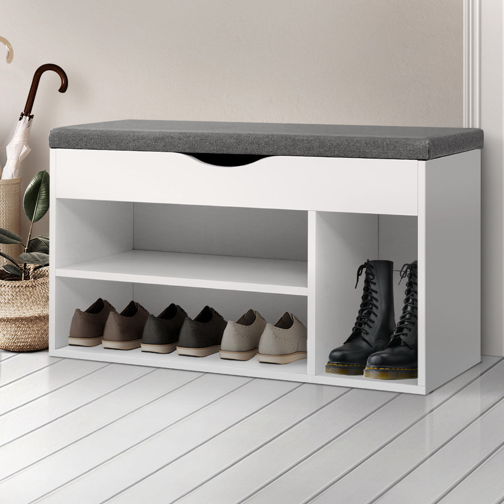 Shoe Cabinet Bench Shoes Organiser Storage Rack Shelf White Cupboard Box