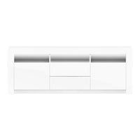 TV Cabinet Entertainment Unit Stand RGB LED Gloss Drawers 160cm White