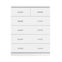 Tallboy Dresser Table 6 Chest of Drawers Cabinet Bedroom Storage White