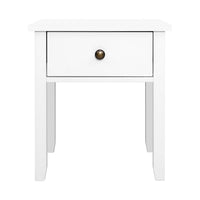 Bedside Tables Drawer Side Table Nightstand White Storage Cabinet White Lamp