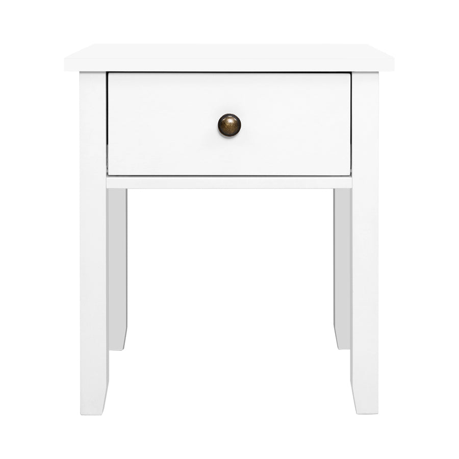 Bedside Tables Drawer Side Table Nightstand White Storage Cabinet White Lamp