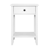 Bedside Tables Drawer Side Table Nightstand White Storage Cabinet White Shelf