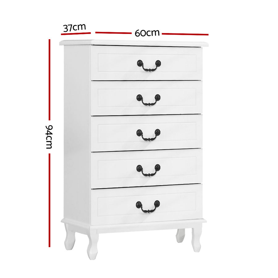 White Chest of Drawers Tallboy Dresser Table
