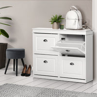 White Shoe Cabinet With Drawers