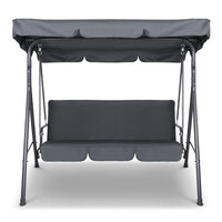 Outdoor Swing Chair Hammock Bench Seat Canopy Cushion Furniture Grey