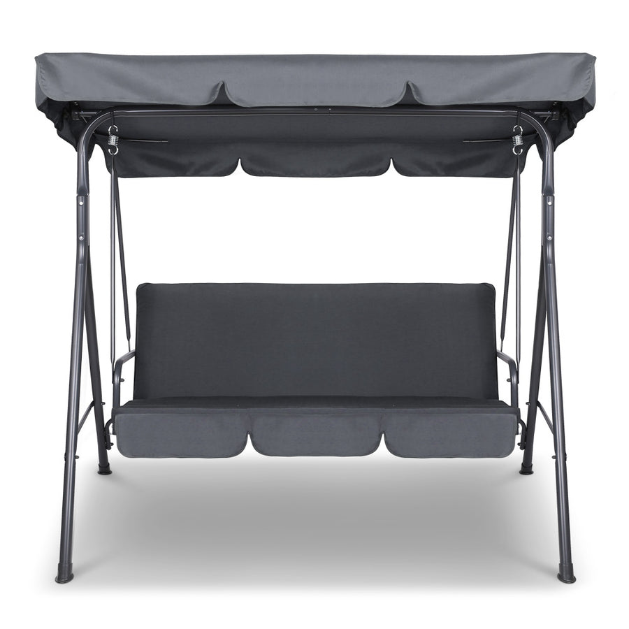 Outdoor Swing Chair Hammock Bench Seat Canopy Cushion Furniture Grey