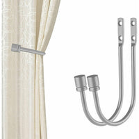 Curtain Hooks with Topper (Pair) - U Shape (Black, White, Bronze, Silver)