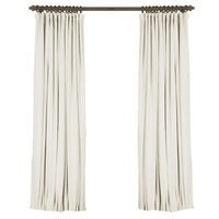 Classic Range Woven Draped Curtains - Vintage White