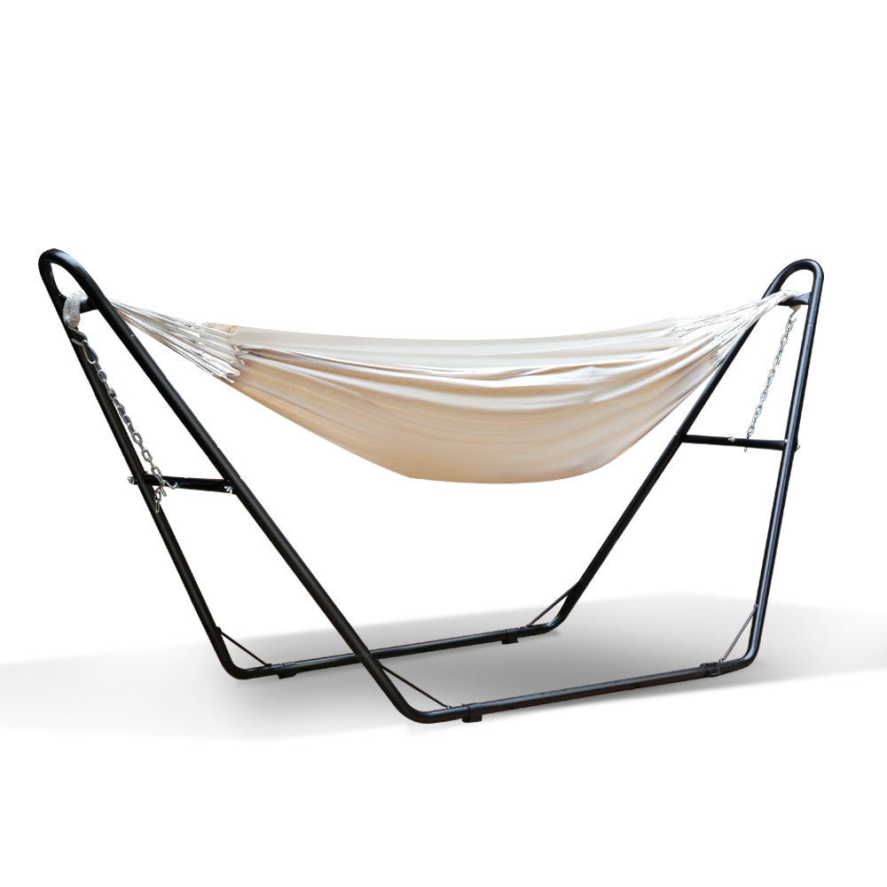 Hammock Bed with Steel Frame Stand - Cream