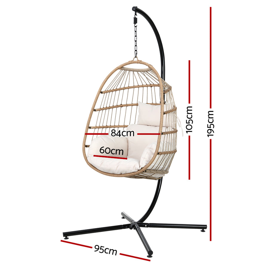 Egg Swing Chair Hammock With Stand Outdoor Furniture Hanging Wicker Seat